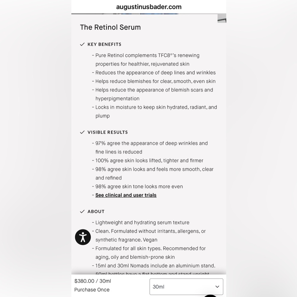 Augustinus Bader the retinol serum NIB 1 oz retail $380 sealed - Picture 5 of 7